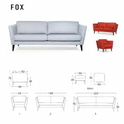 Fox Nojatuoli - Land Kankaalla - Mari-Kaluste -Huonekalu kauppa Fox koot 1