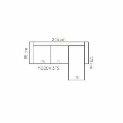 Mocca Divaanisohva - Mari-Kaluste -Huonekalu kauppa Mocca divaani mittatiedot