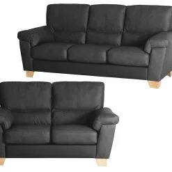 Olivia Sohvakalusto Nahka/kn Kampanja - Mari-Kaluste -Huonekalu kauppa Olivia 3ja 2 nahka musta