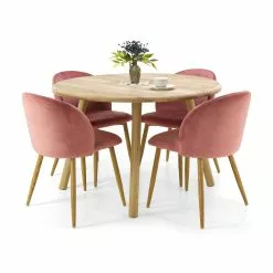 Olivia Pyöreä Lankkupöytä Tammikannella, ø115 Cm - Mari-Kaluste