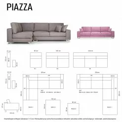 Piazza 3 Istuttava Sohva - Land Kankaalla - Mari-Kaluste -Huonekalu kauppa Piazza modulit