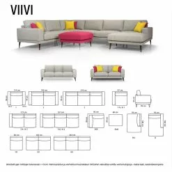 Viivi Kulmasohva - Land Kankaalla - Mari-Kaluste -Huonekalu kauppa Unico MODULIT