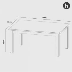 Vesa Sohvapöytä 110cm - Mari-Kaluste -Huonekalu kauppa Vesa sohvapoyta110 mittapiirros 1 scaled 1