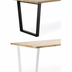 Edna Lankkupöytä Tammikannella Metallijaloilla - Mari-Kaluste 8 Edna Lankkupöytä Tammikannella Metallijaloilla - Mari-Kaluste -Huonekalu kauppa alaspan kapeneva U jalka metalli 3