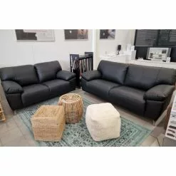 Cavalli Sohvakalusto 3+2 Nahka/kn - Mari-Kaluste -Huonekalu kauppa cavalli32nahkamust scaled 1