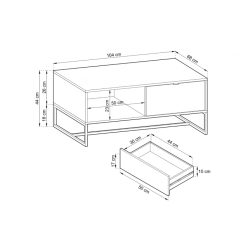 Fore Sohvapöytä 104cm - Mari-Kaluste -Huonekalu kauppa fore sohvap mittakuva