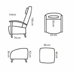 Helmi Lepotuoli Nahka/kn - Mari-Kaluste -Huonekalu kauppa helmimitat 1