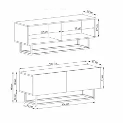 Jalo Tv-taso 120cm - Mari-Kaluste -Huonekalu kauppa jalo tv taso 120 tammimusta 1 1
