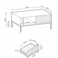 Latte Sohvapöytä - Mari-Kaluste -Huonekalu kauppa latte sohvapoyta mittakuva