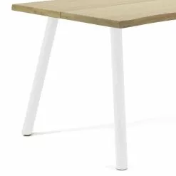 Edna Lankkupöytä Tammikannella Puujaloilla - Mari-Kaluste -Huonekalu kauppa pyorea puujalka valkoinen